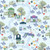 Clothworks Fabrics - Shop Hop - Toile - Pale Blue #y4796-136