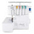 Brother 1034D Homelock Serger front view with thread pole down
