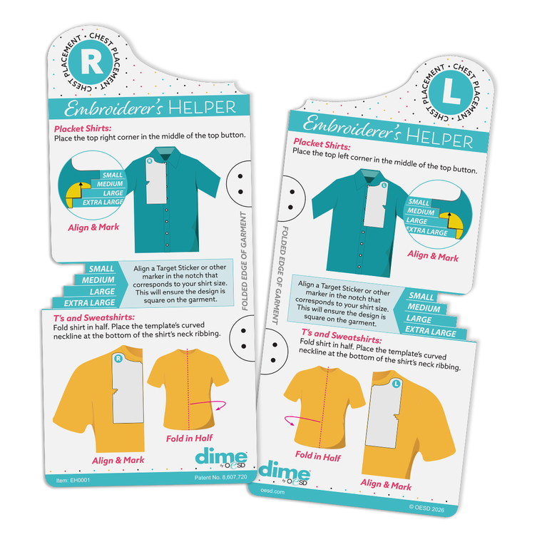 Embroiderer's Helper - Shirt Placement Tool (dime-EH0001)
