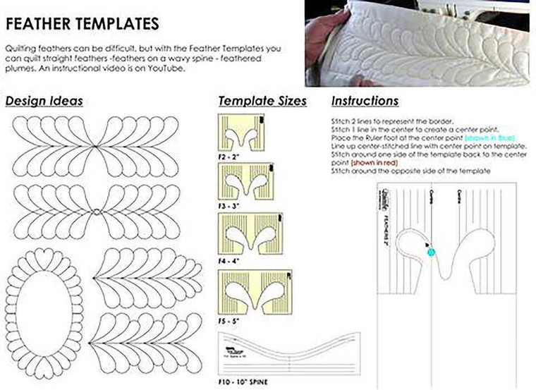 Sew Steady Feather Template Set of 4 (2”–5”)