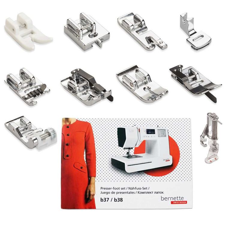 Bernette 10PC Presser Foot Kit Fits models B37 and B38 Sewing Machines
