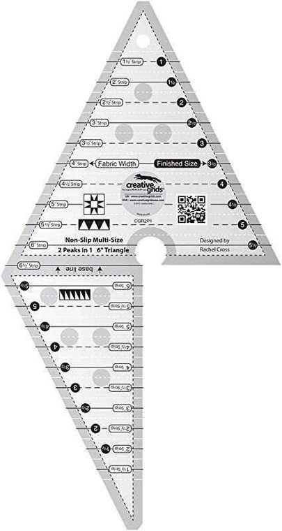 Creative Grids 2 Peaks in 1 Triangle Quilt Ruler