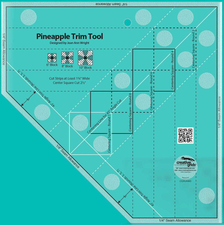 Creative Grids Pineapple Trim Tool for 6, 8 or 10in Finished Blocks