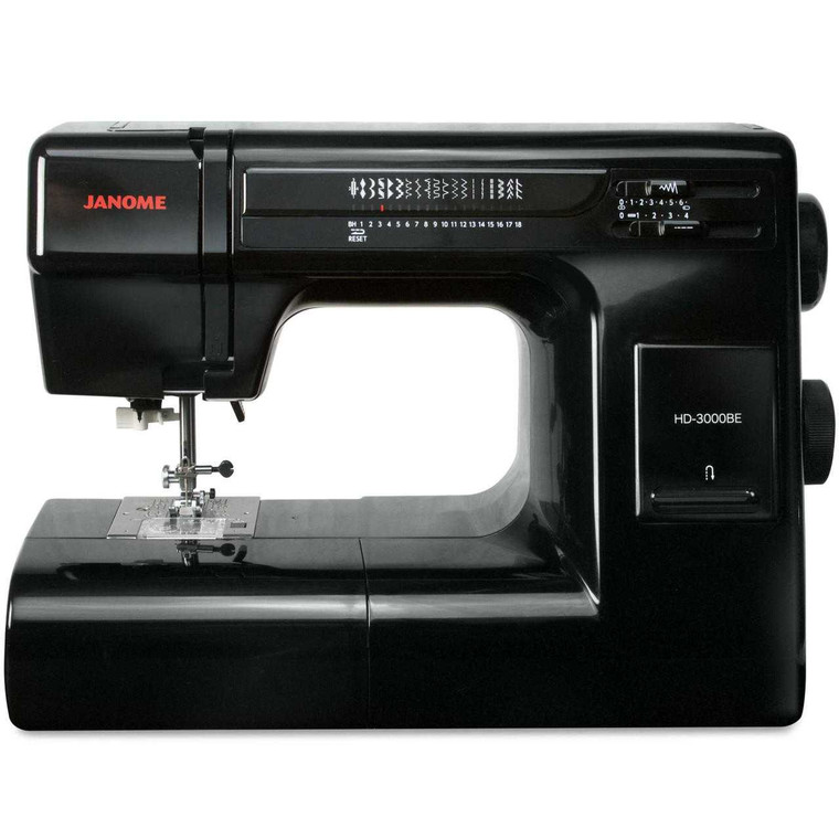 Janome HD3000-BE Sewing Machine with Bonus Accessories front view