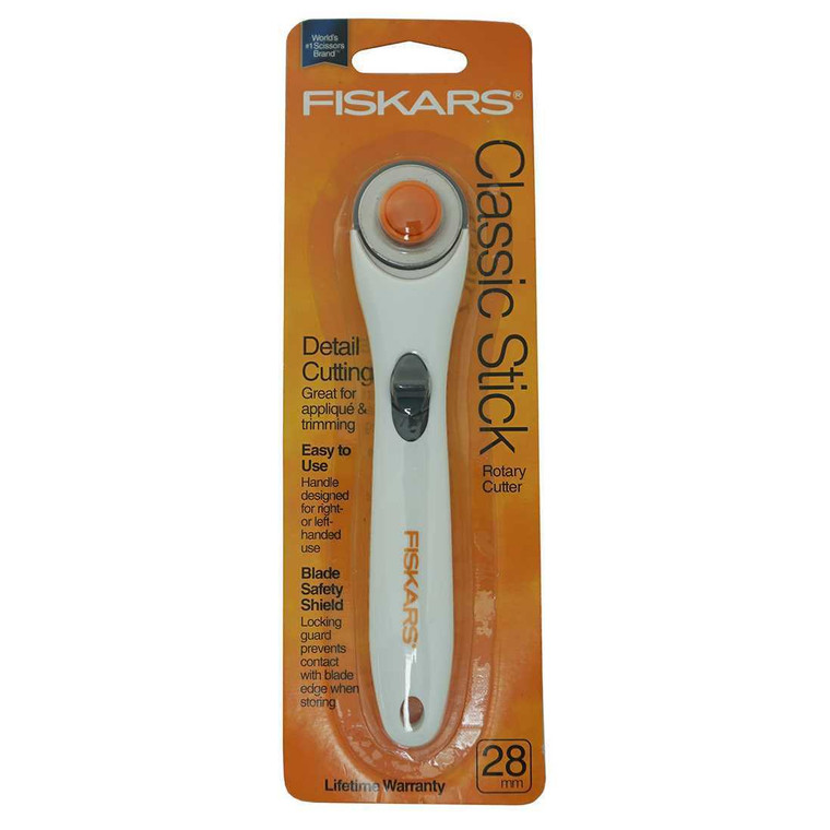Fiskars 28mm Stick Rotary Cutter White and Orange