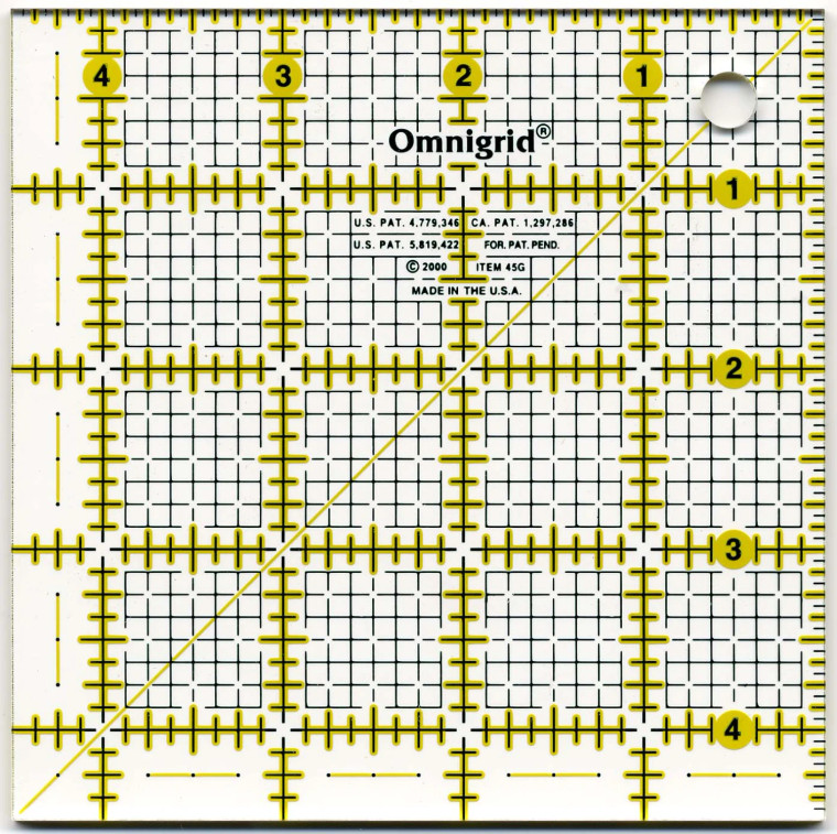 Omnigrid Ruler 4 1/2in Square All-Over Grid