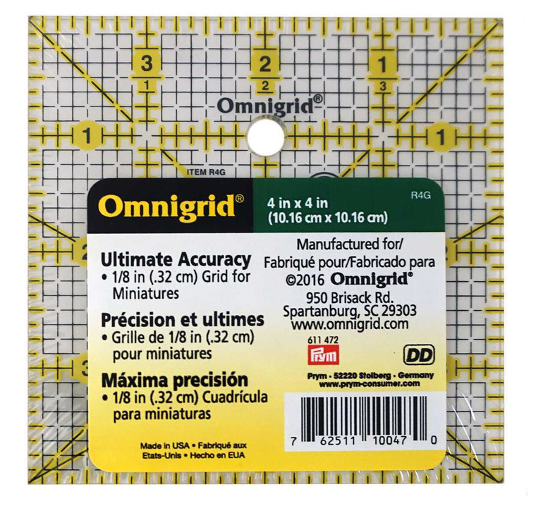 Omnigrid Ruler 4in x 4in With 1/8in Grid