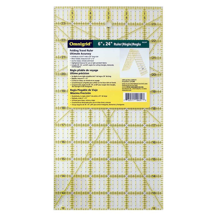 Omnigrid Folding Travel Ruler 6in x 24in