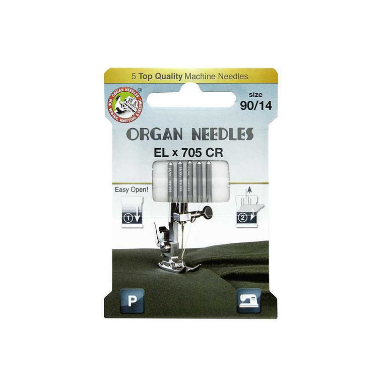 Organ ECO Needles EL x 705 Chromium Size 90/14 - 5 Needles Per Pack
