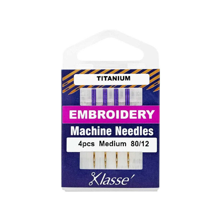 Klasse Titanium Embroidery 80/12 Pack of 4 Needles