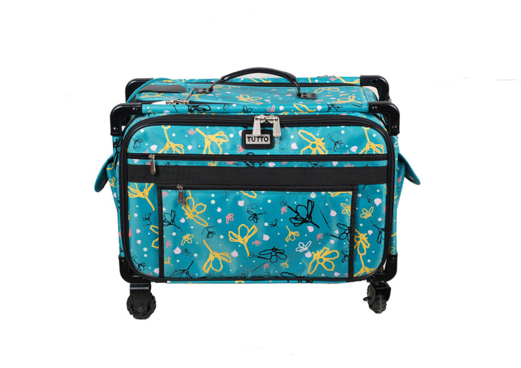 Tutto 22" Large Turquoise with Yellow Daisies Machine on Wheels