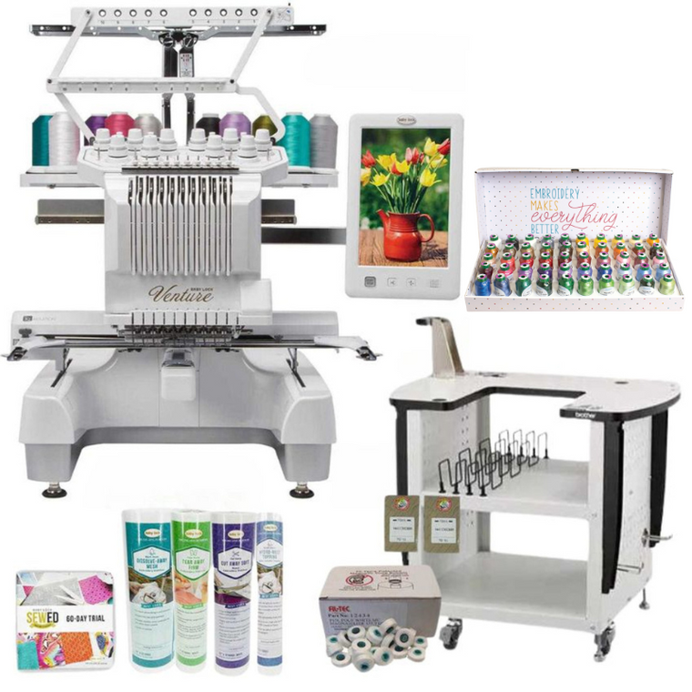 Baby Lock Venture 10 Needle Embroidery Machine with Premier Package