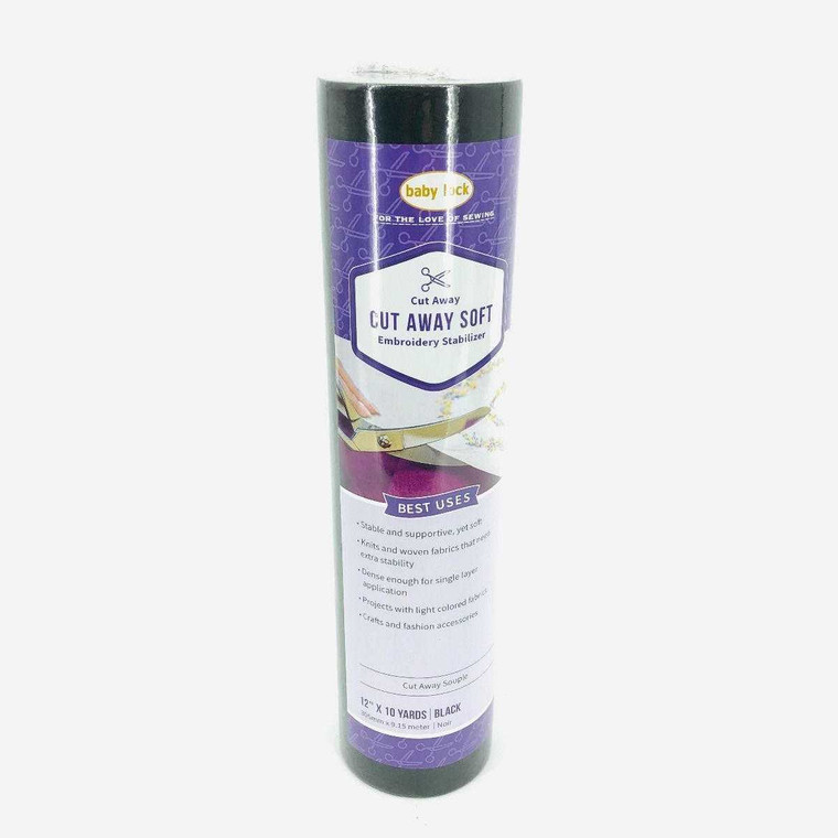 Baby Lock Cut Away Soft Stabilizer 2.0oz Medium Black 12" x 10yd