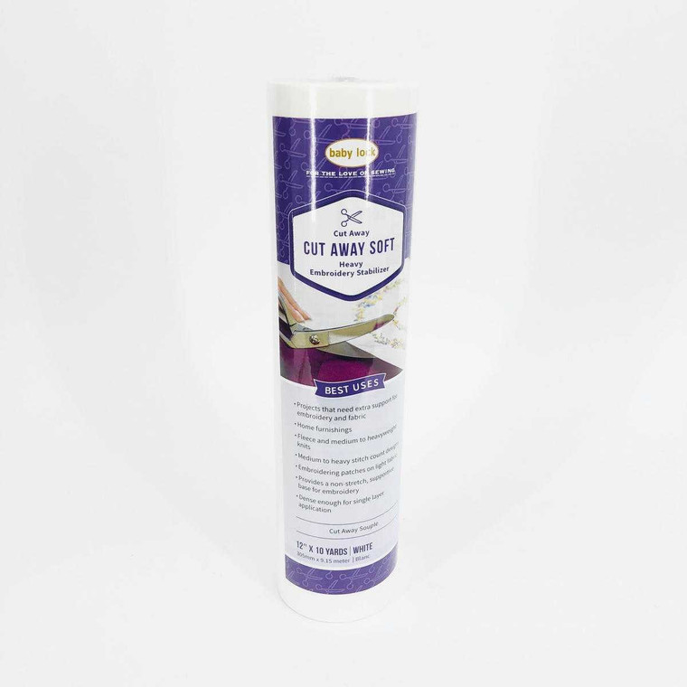 Baby Lock Cut Away Soft Stabilizer 2.5oz Heavy White 12" x 10yd