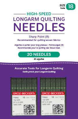 Handi Quilter High Speed Longarm Needles 18/110-MR Sharp Pkg of 20