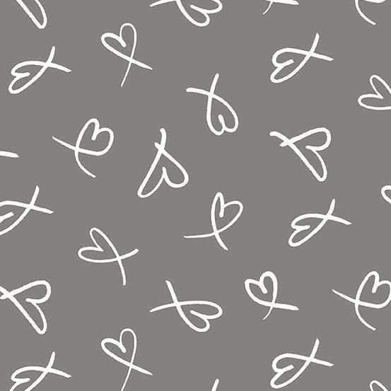 Andover Fabric - Dear Diary Love by Libs Elliott - Truffle