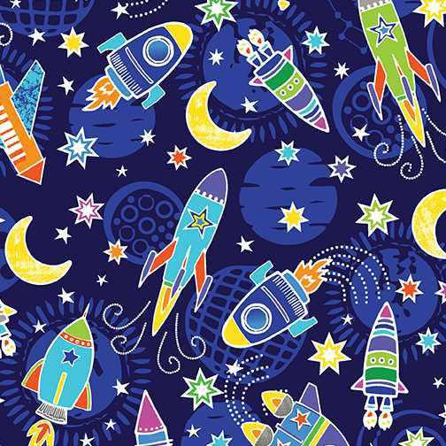 Benartex Fabric - Out of Orbit Navy