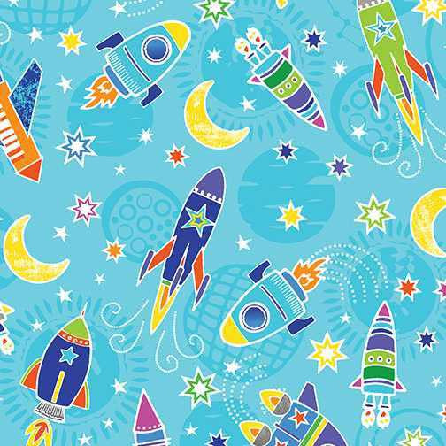 Benartex Fabric - Out of Orbit Turquoise