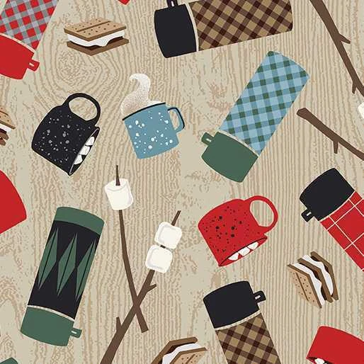 Benartex Fabric - Campfire Treats Tan
