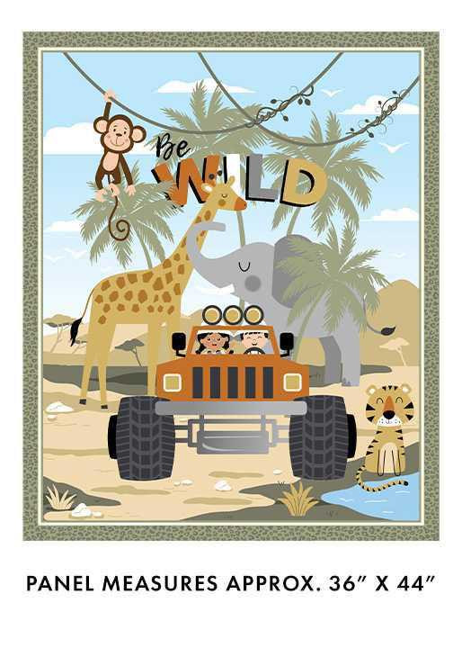 Benartex Fabric - Safari Adventure Panel Multi