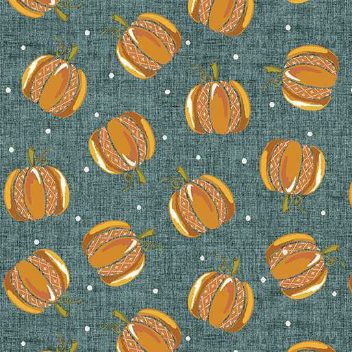 Benartex Fabric - Woodland Pumpkin Lagoon