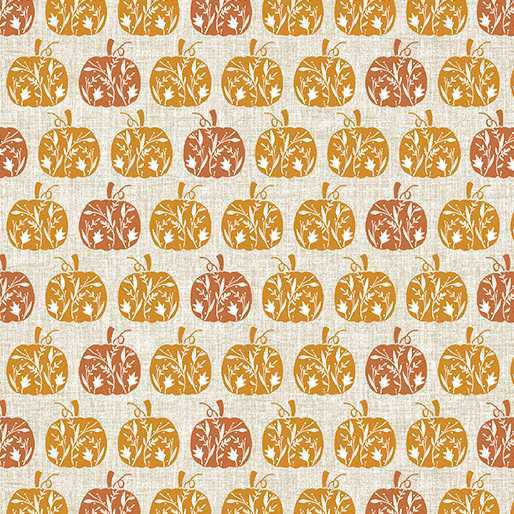 Benartex Fabric - Etched Pumpkin Light Natural