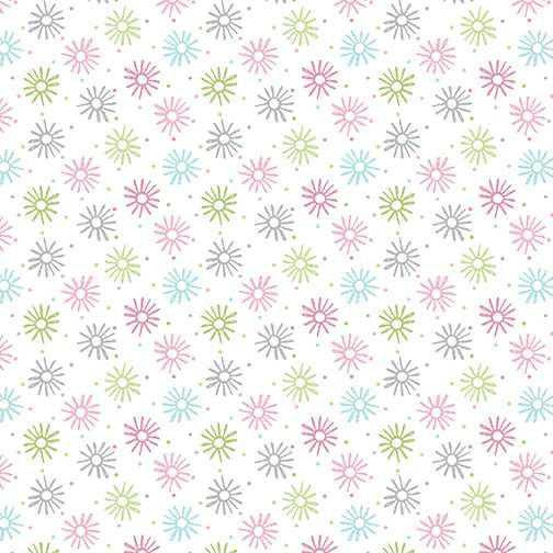 Benartex Fabric - Pinwheel Pink/White