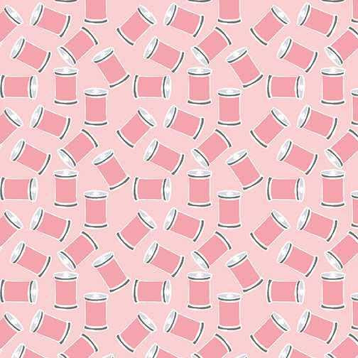 Benartex Fabric - Stitch with Love Light Pink