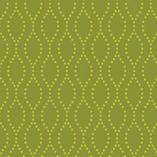 Benartex Fabric - Ogee Dot Lime