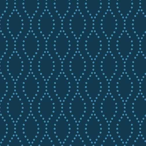 Benartex Fabric - Ogee Dot Navy