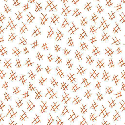 Benartex Fabric - Hashtags Orange/White