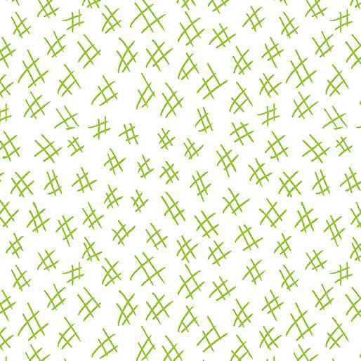 Benartex Fabric - Hashtags Lime/White