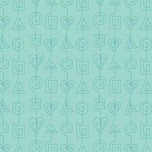 Benartex Fabric - Stitches Turquoise