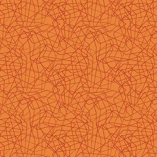 Benartex Fabric - Threaded Lines Dark Orange