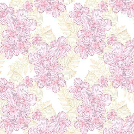 Benartex Fabric - Crochet Pink