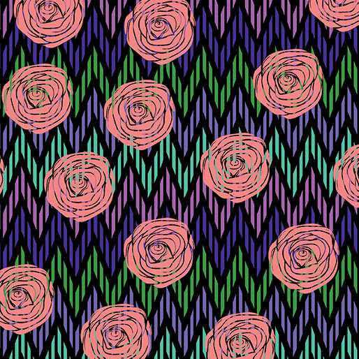 Benartex Fabric - Roses Sunset
