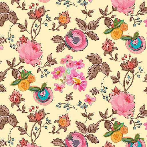 Benartex Fabric - Garden Floral Yellow