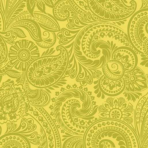 Benartex Fabric - Paisley Lime