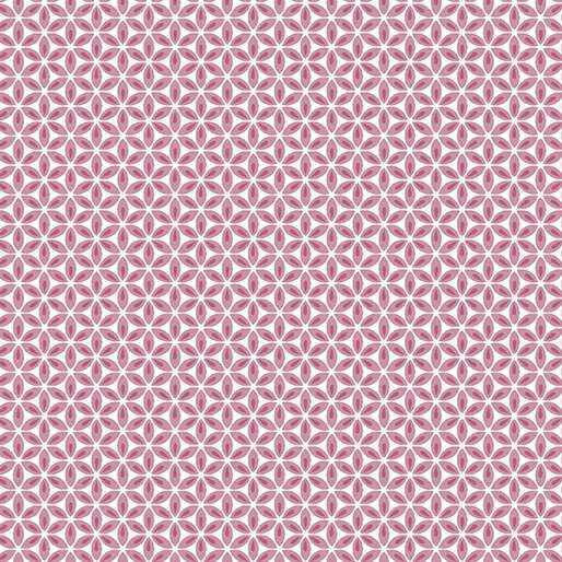 Benartex Fabric - Geo Flower Pink/White