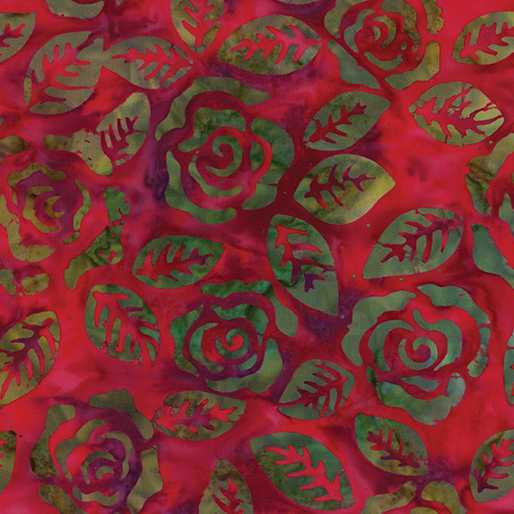 Benartex Fabric - Roses Red/Magenta Multi