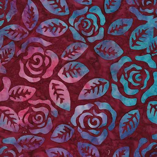 Benartex Fabric - Roses Burgundy/Multi