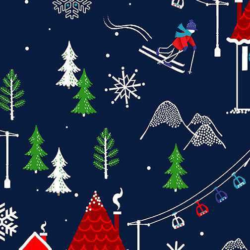Benartex Fabric - Ski Lodge Navy