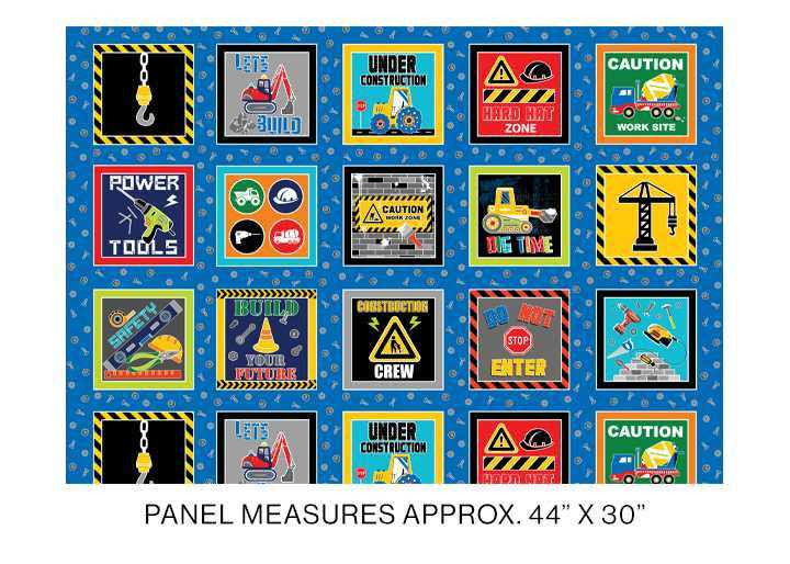 Benartex Fabric - Construction Crew Boxes Blue