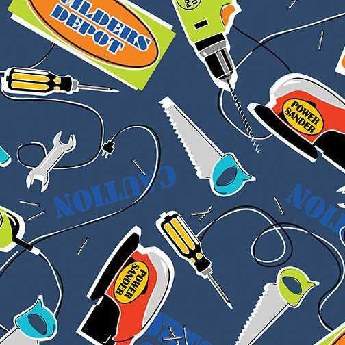 Benartex Fabric - Tool Time Navy