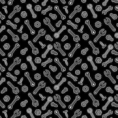 Benartex Fabric - Tools & Hardware Black