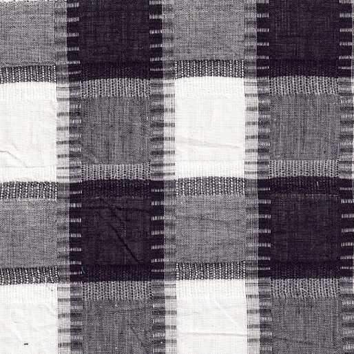 Benartex Fabric - Dobby/Plaid Black/Cream