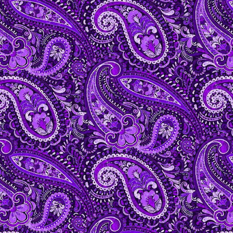Blank Quilting Fabric - Shelby 108" - Paisley Purple