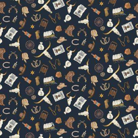 Dear Stella Fabric - Wanted The Wild West - Vulcan