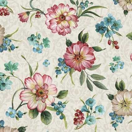 David Textiles Fabric - Peacock Floral