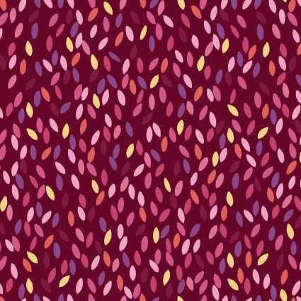 Maywood Studio Fabric - Sun Showers - Petals on Maroon